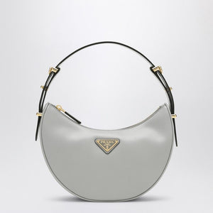 PRADA Light Grey Leather Arqué Handbag