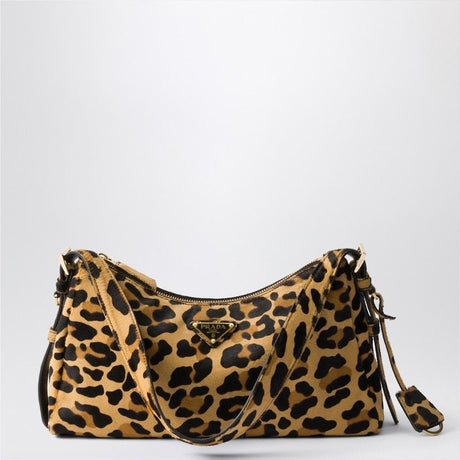 PRADA Medium Leopard Print Pony Hair Shoulder Bag