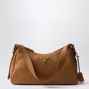 PRADA Medium Caramel Leather Shoulder Bag