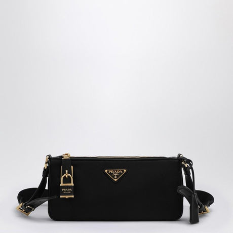 PRADA Mini Shoulder Handbag in Re-Nylon and Leather with Lock