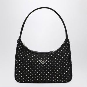 PRADA Studded Re-Edition Handbag with Ribbon Handle