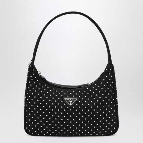 PRADA Studded Re-Edition Handbag with Ribbon Handle