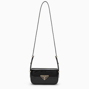 PRADA Mini Black Patent Leather Shoulder Handbag