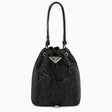 PRADA Mini Satin Bucket Handbag with Crystal Details