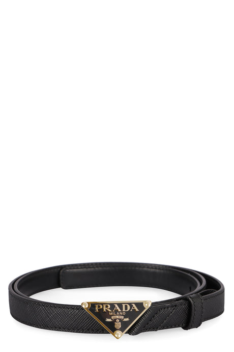 PRADA Luxury Leather Belt with Metal Buckle