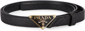 PRADA Saffiano Belt with Triangle Logo