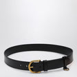 PRADA Leather Belt with Metal Logo Buckle