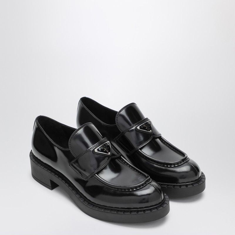 PRADA Elegant Loafers for Women with Rubber Sole