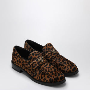 PRADA Leopard Print Pony-Effect Leather Moccasins for Women