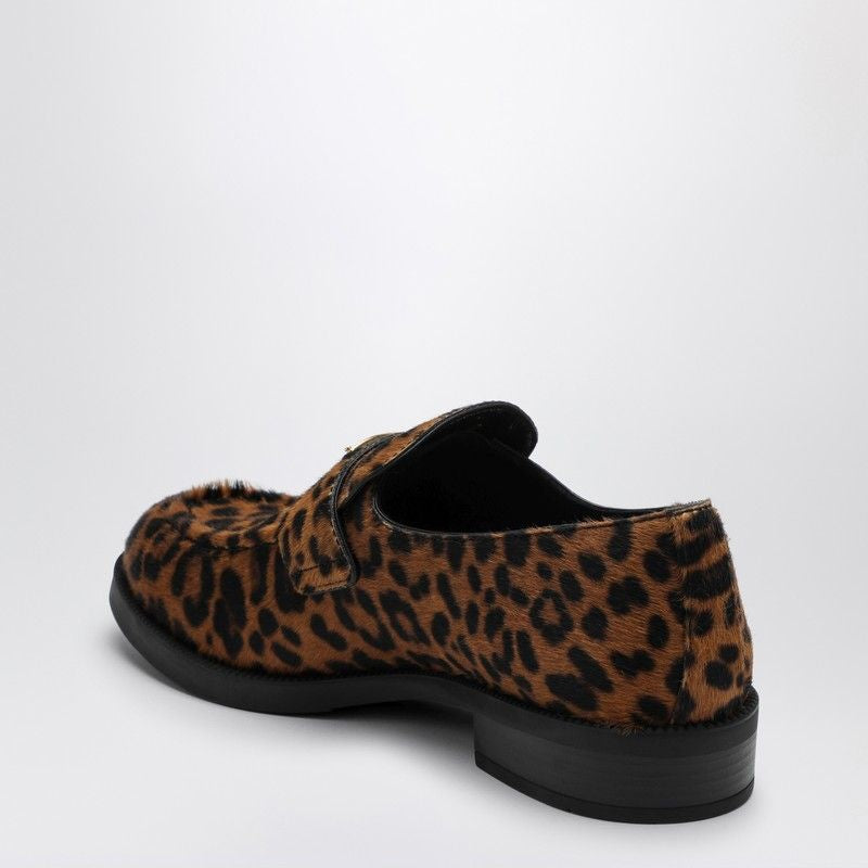 PRADA Leopard Print Pony-Effect Leather Moccasins for Women