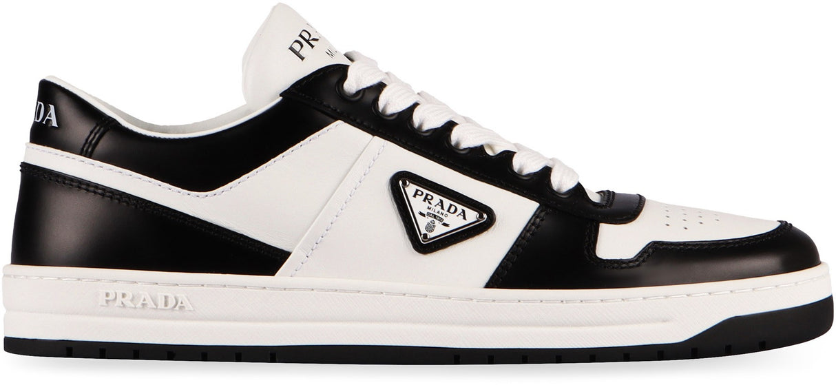 PRADA Downtown Chic Leather Low-Top Sneakers