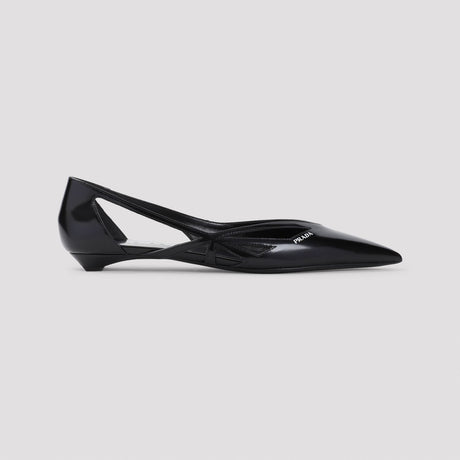 PRADA 100% Leather Ballerina Shoes for Women