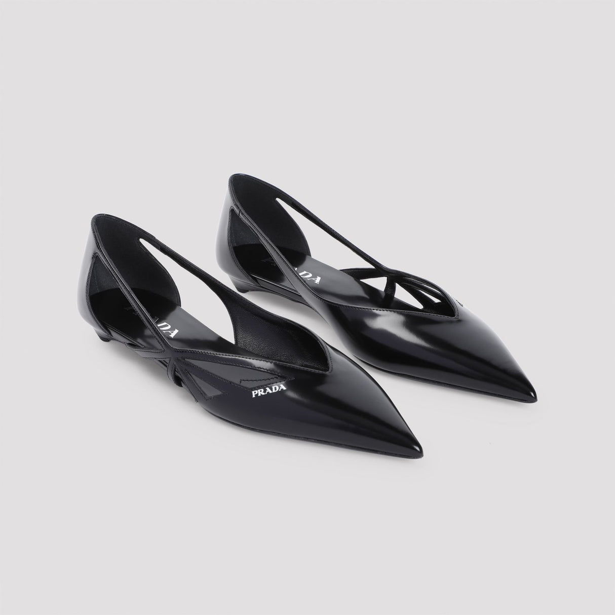 PRADA 100% Leather Ballerina Shoes for Women