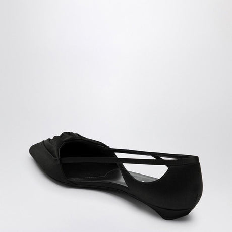 PRADA Chic Satin Ballerina Flats with Cut-Out Design