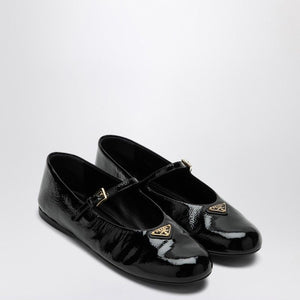 PRADA Patent Leather Ballerina with Logo Triangle