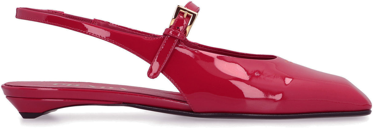 PRADA Slingback Ballet Flats with Ankle Strap