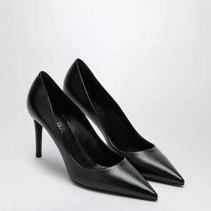 PRADA Elegant Leather Pumps with Logo Emblem