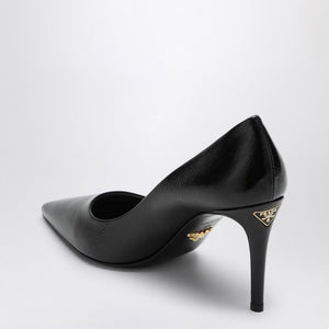 PRADA Elegant Leather Pumps with Logo Emblem