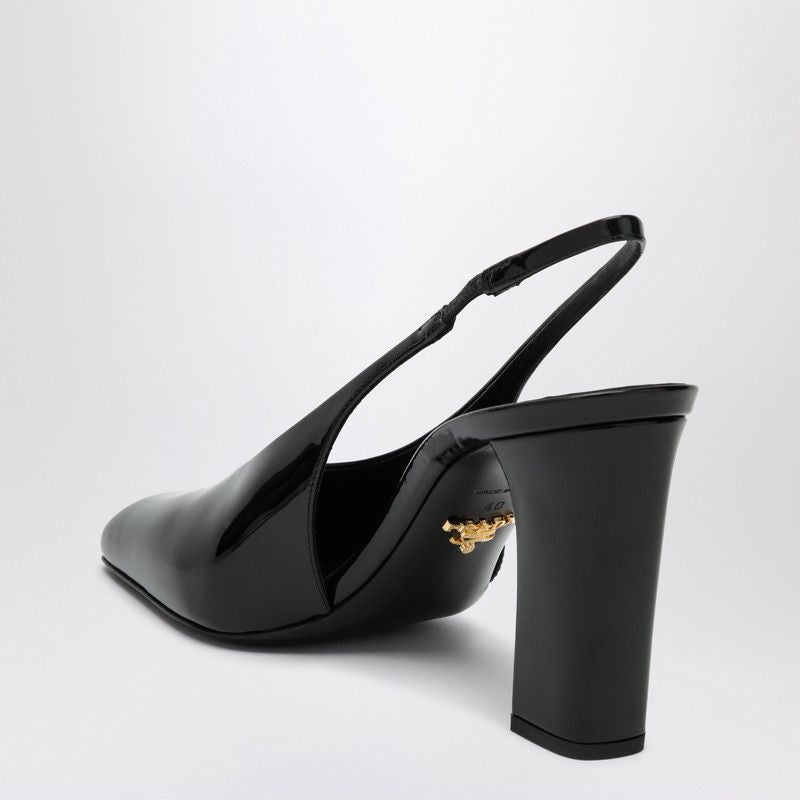 PRADA Patent Leather Slingback Pumps with High Heel