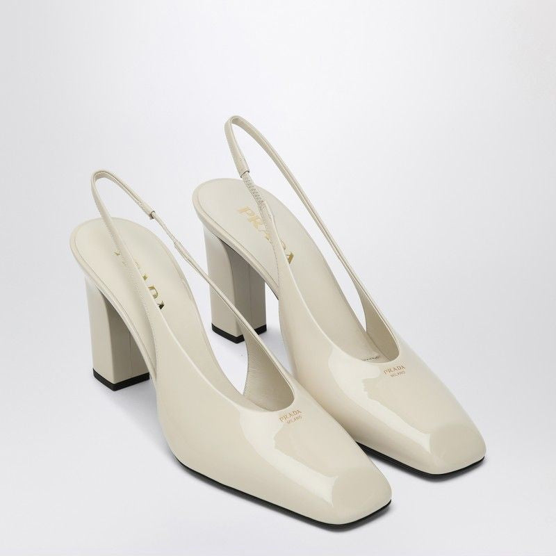 PRADA Patent Leather Slingback Pumps with High Heel