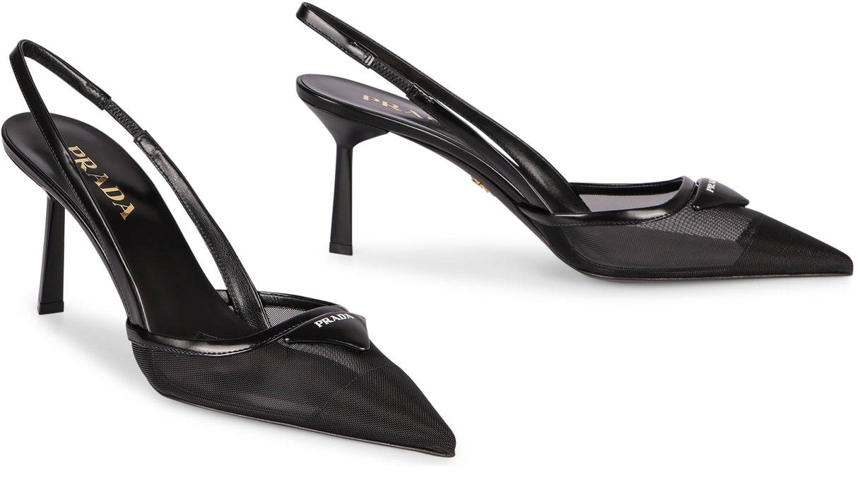 PRADA Mesh Slingback Pumps