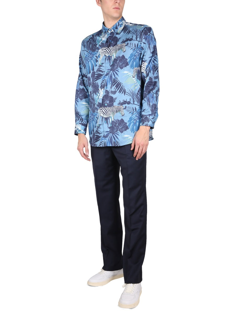 ETRO Floral Print Silk Shirt with Pointed Collar