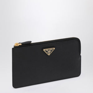 PRADA Mini Zip Card Holder in Saffiano Leather