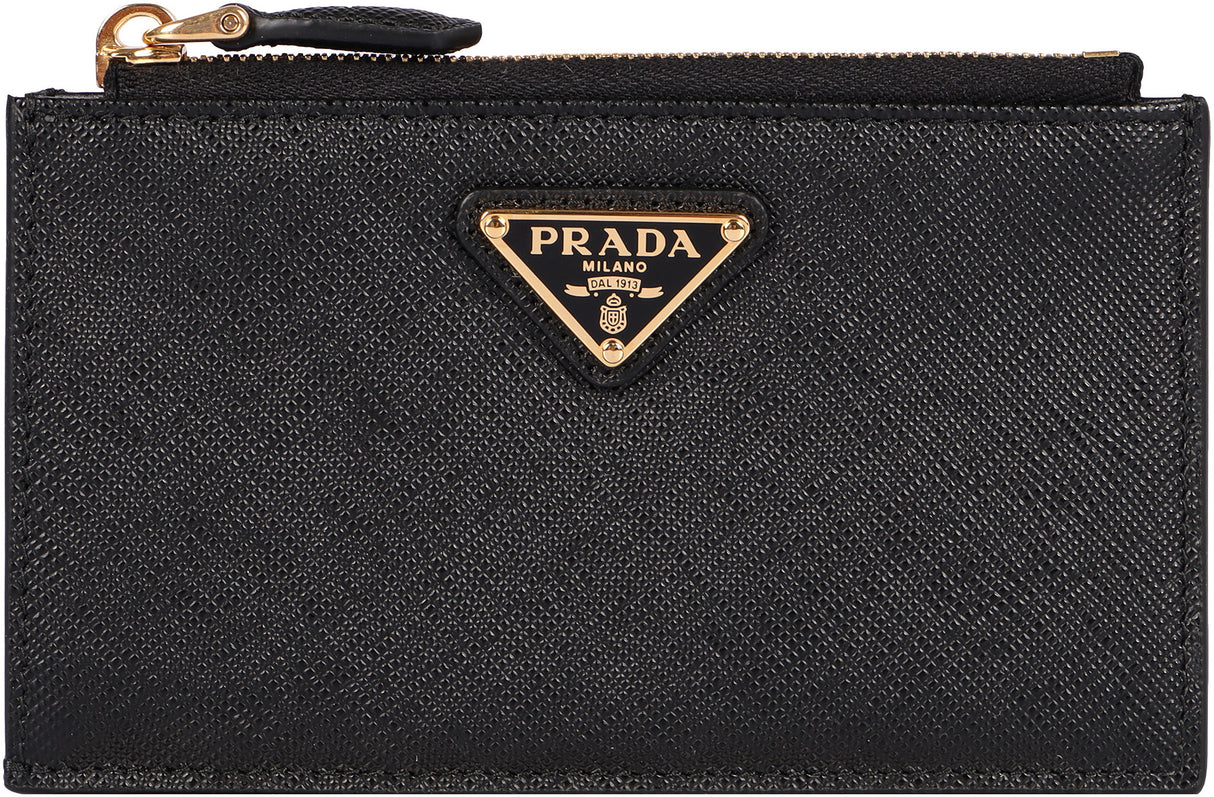 PRADA Mini Leather Card Holder - 100% Leather, 13.5cm x 8.5cm x 1cm