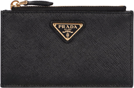 PRADA エレガントなカーフスキンレザーカードホルダー - 13.5 x 8.4 cm