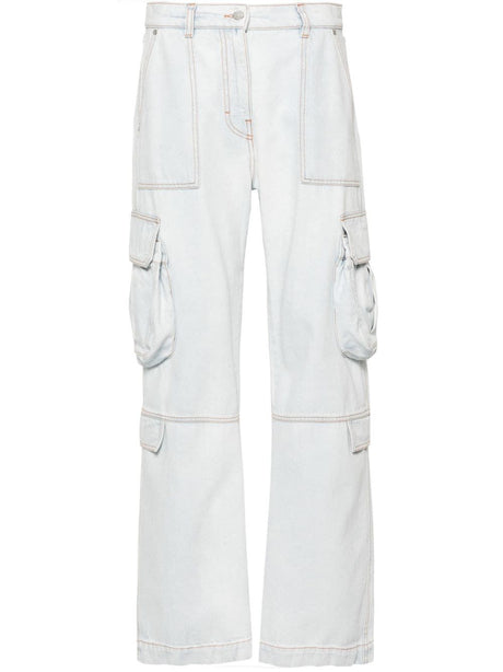 MSGM Light Blue Women's Trousers - SS24 Collection