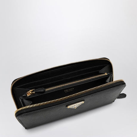 PRADA Mini Zip Around Wallet with Gold-Tone Logo