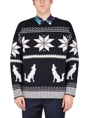 ETRO Men's Virgin Wool Sweater with Inlaid Pattern