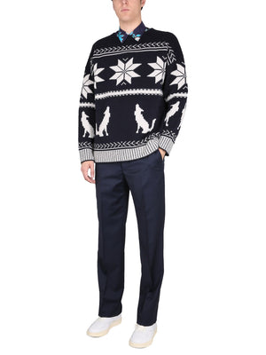 ETRO Men's Virgin Wool Sweater with Inlaid Pattern