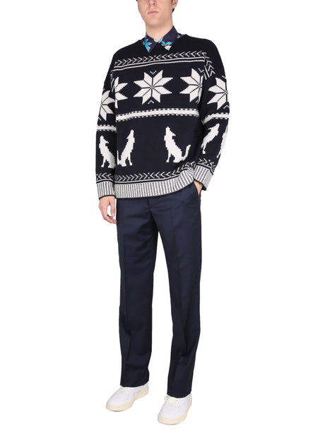 ETRO Men's Virgin Wool Sweater with Inlaid Pattern