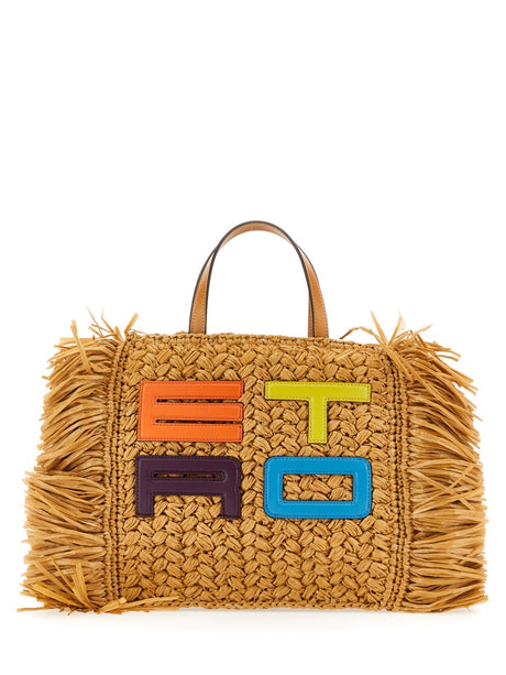 ETRO Raffia Tote Handbag