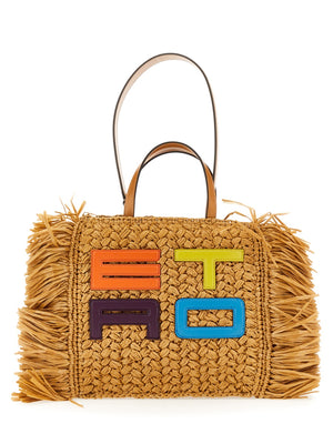 ETRO Raffia Tote Handbag