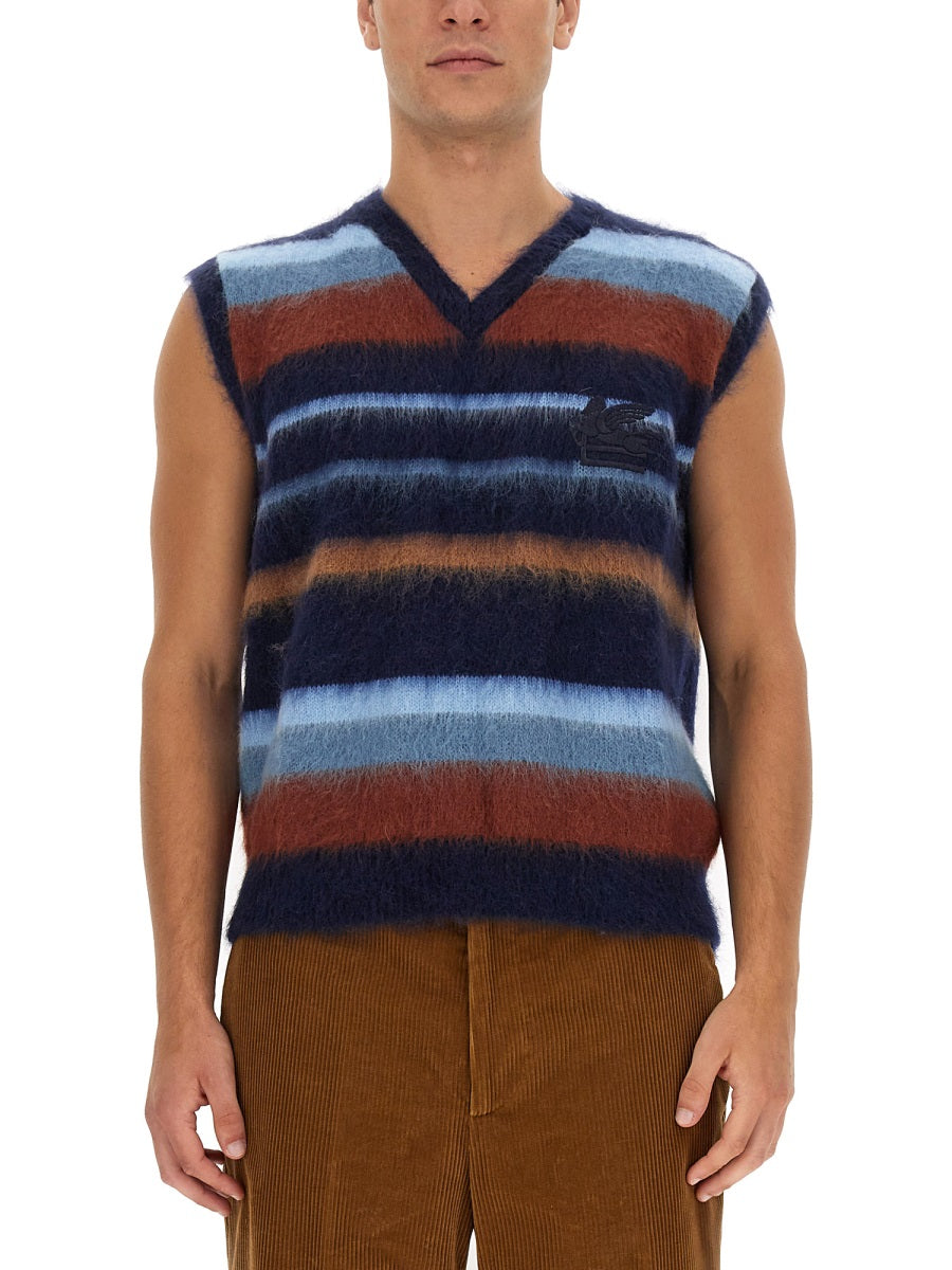 ETRO Modern Regular Fit Vest with Stripe Pattern - Size L