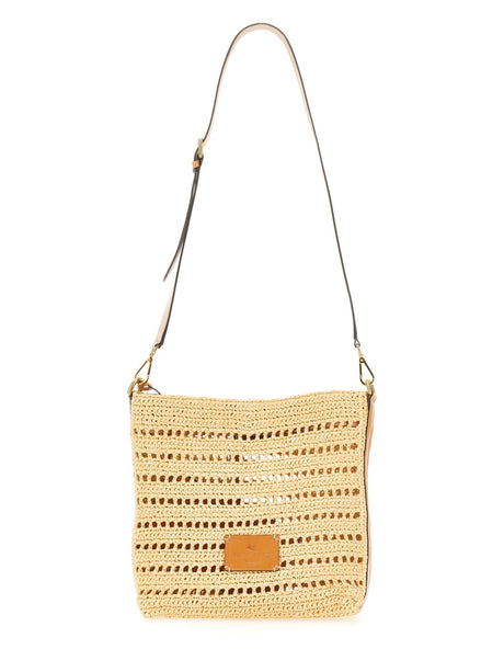 ETRO Mini Perforated Raffia Crossbody Handbag