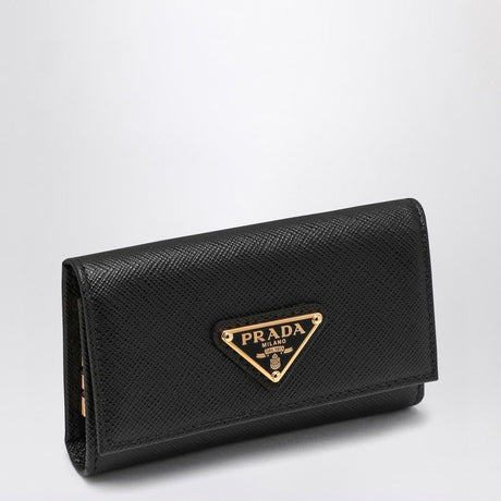 PRADA Saffiano Leather Key Ring with Logo