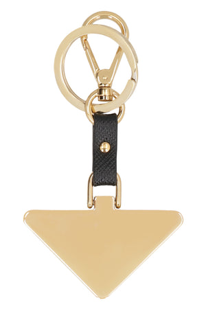 PRADA Saffiano Leather Keyring for Women with Gold-Tone Hardware