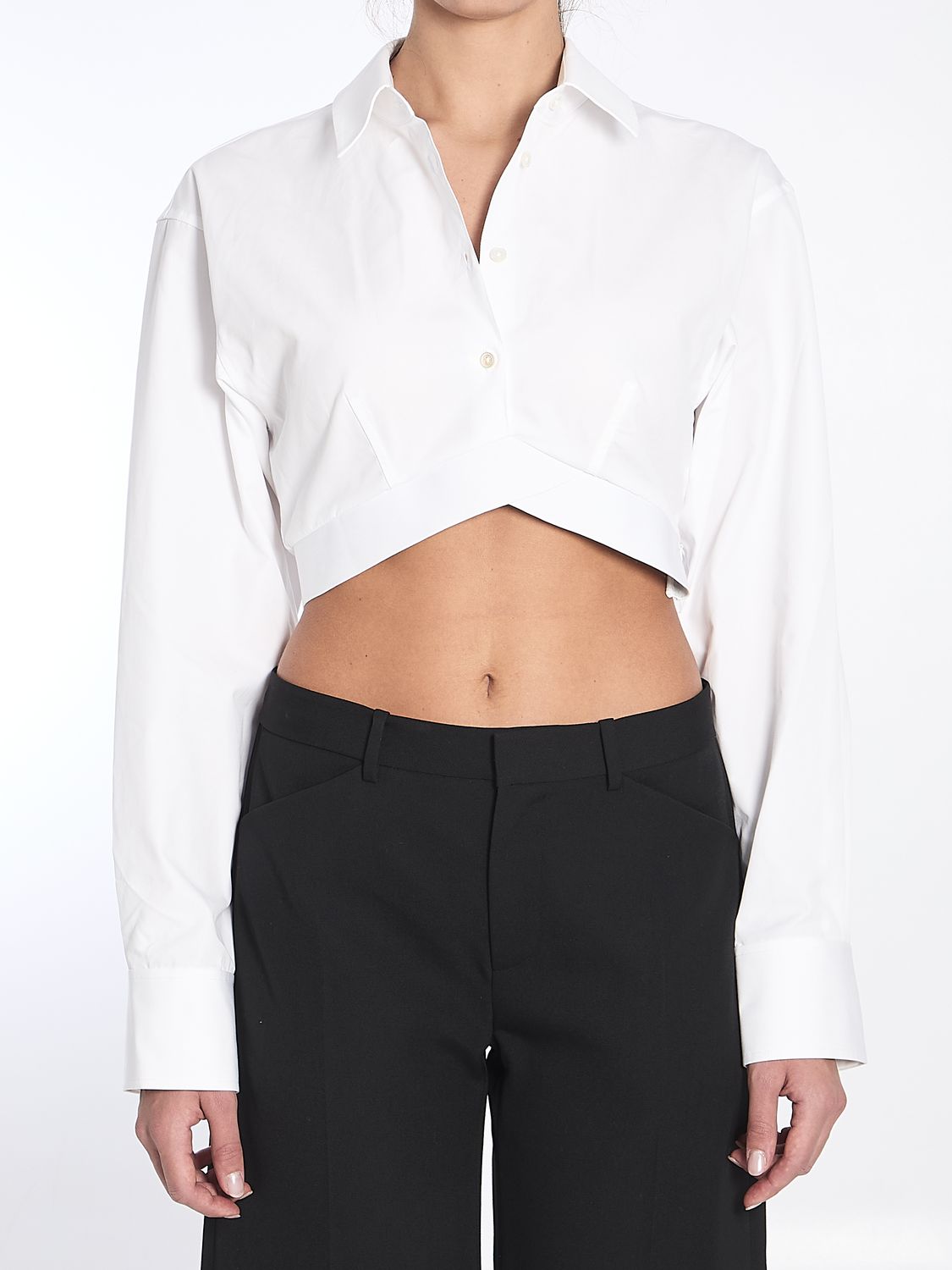 ALEXANDER WANG Cropped Shirt with Elastic Band