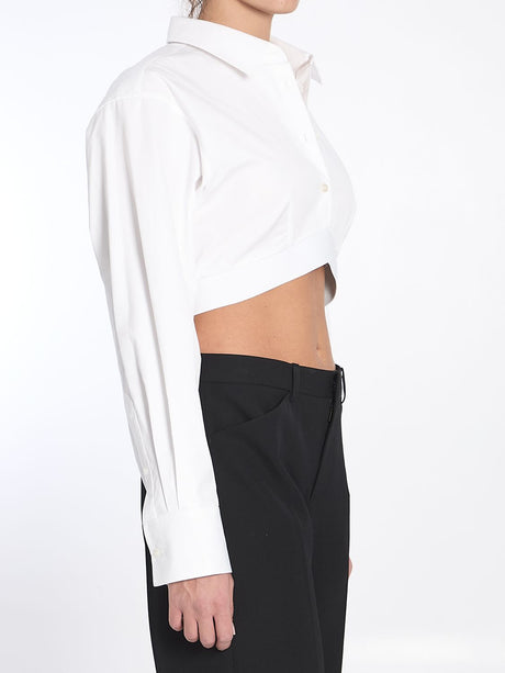 ALEXANDER WANG Cropped Shirt with Elastic Band