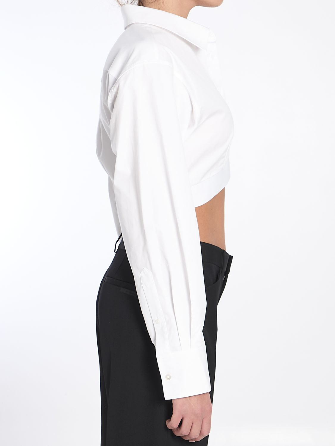 ALEXANDER WANG Cropped Shirt with Elastic Band