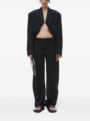 ALEXANDER WANG Mid-Rise Bow Leg Wool Trousers