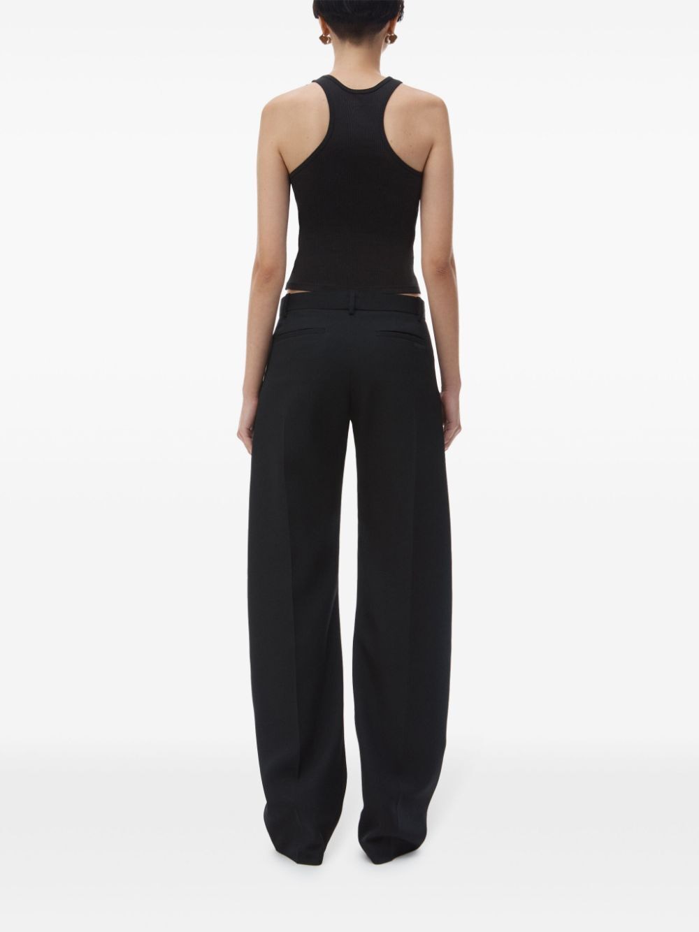 ALEXANDER WANG Mid-Rise Bow Leg Wool Trousers