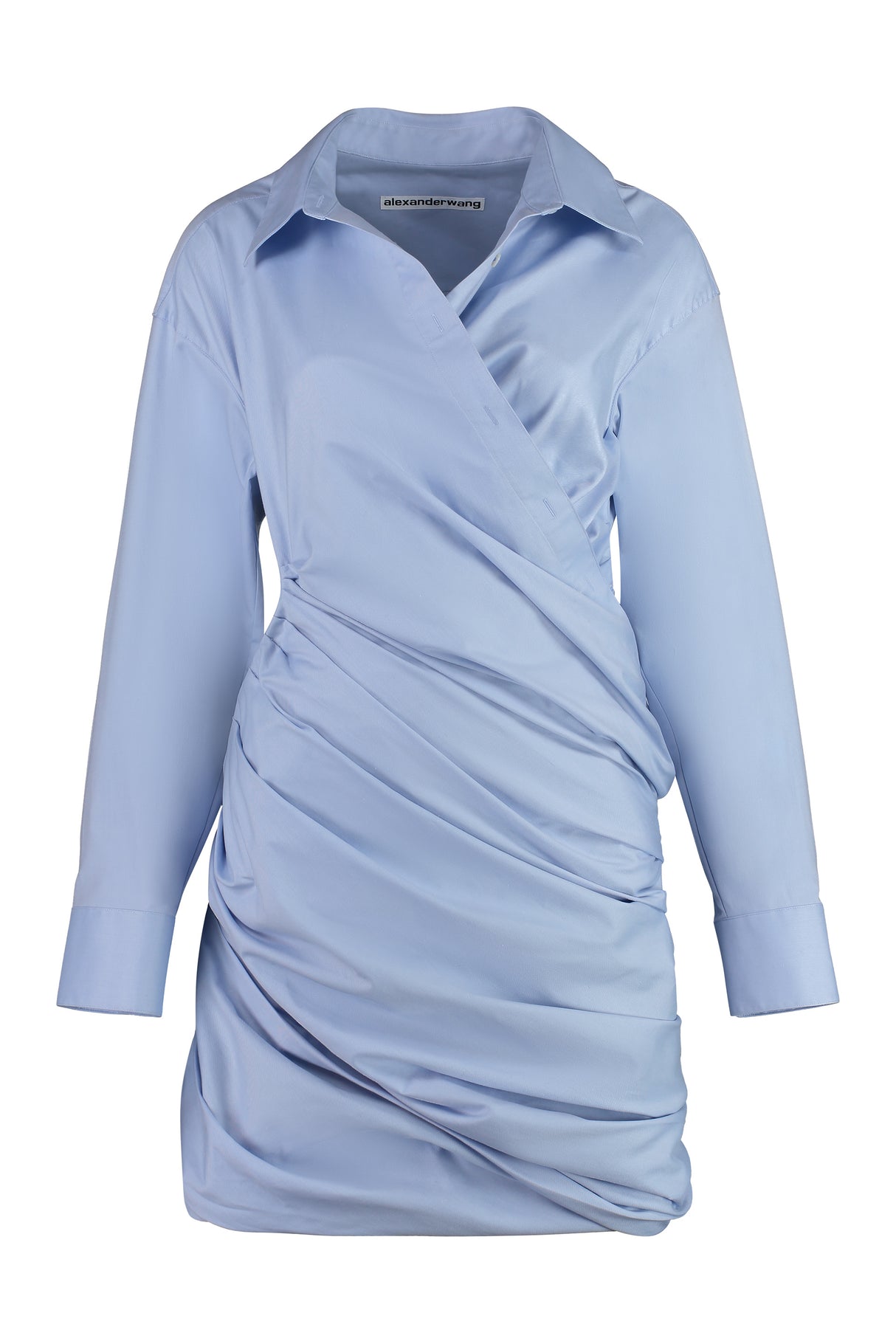 ALEXANDER WANG Chic Cotton Mini Dress with Shirt Style Collar