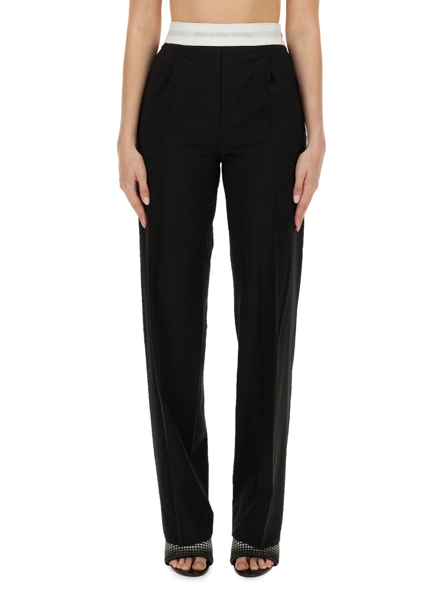 ALEXANDER WANG Regular Fit Pants with Logo - Size 2