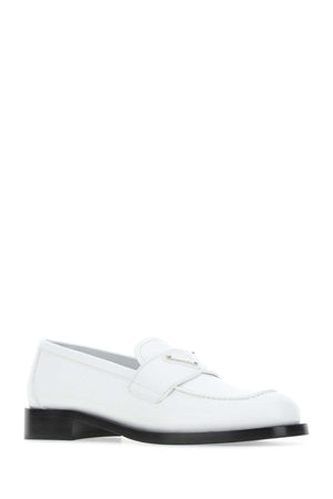 PRADA Classic White Leather Loafers for Women