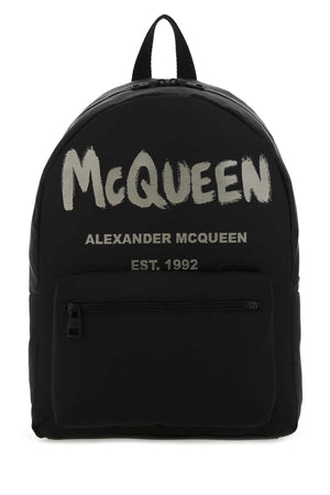 ALEXANDER MCQUEEN Black Canvas Metropolitan Mini Backpack - 29cm x 41cm