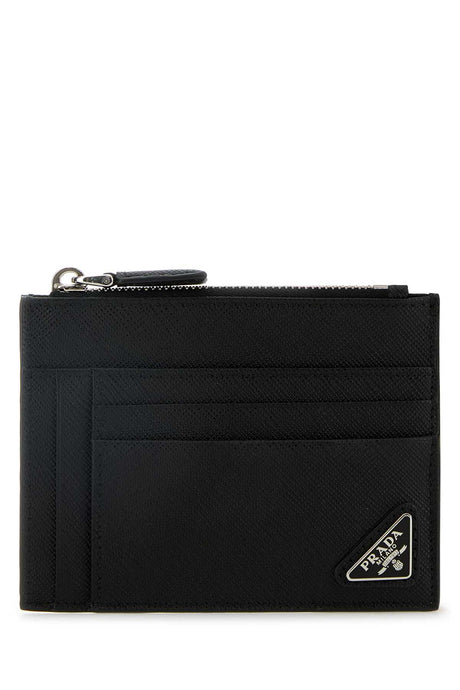 PRADA Mini Leather Card Holder - 12 cm x 10 cm